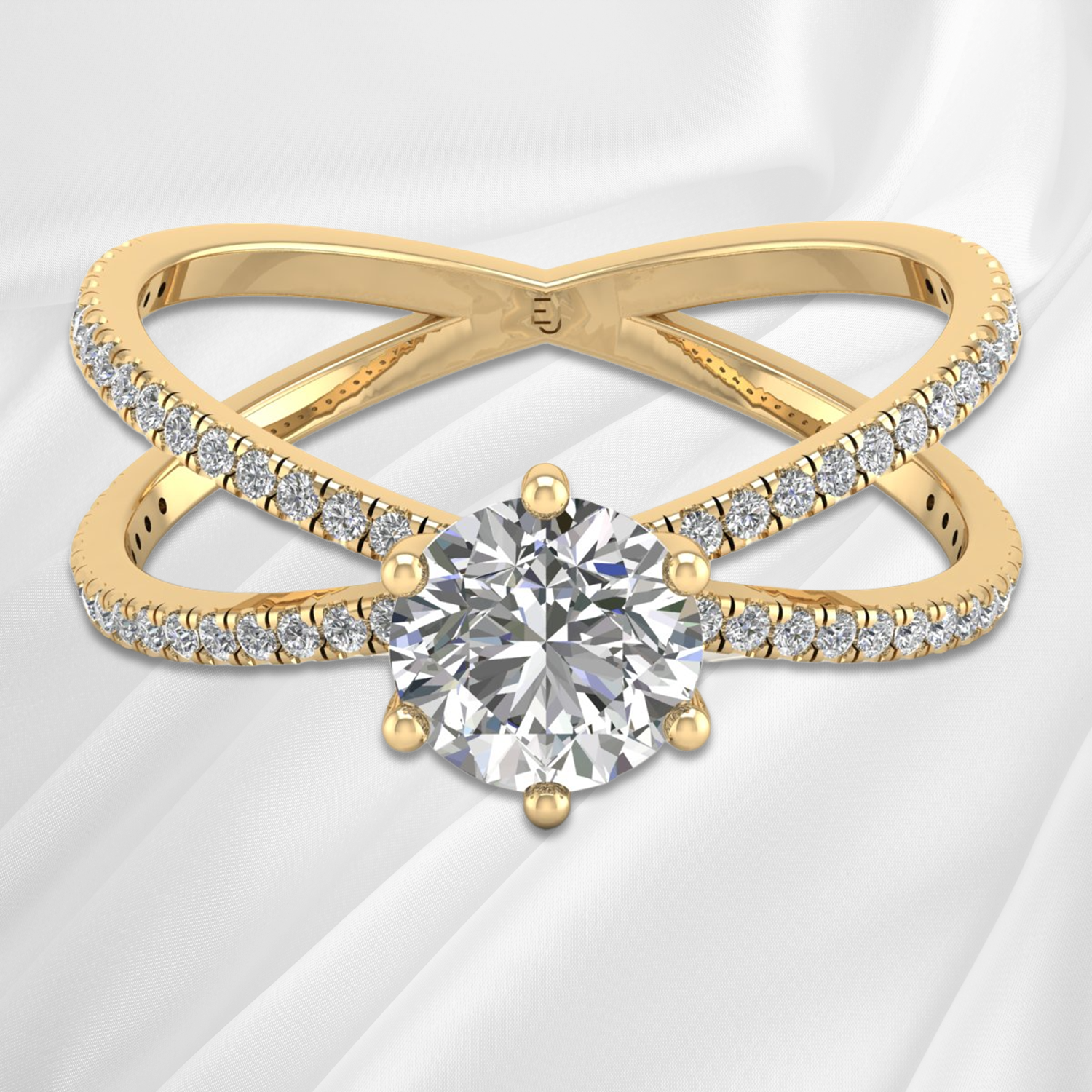 14k Yellow Gold G.I.A. Certified .73 carat Round Brilliant Cut Diamond  Solitaire Ring